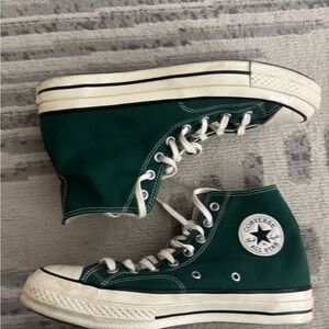 Converse Forest Green High-Tops with White Accents